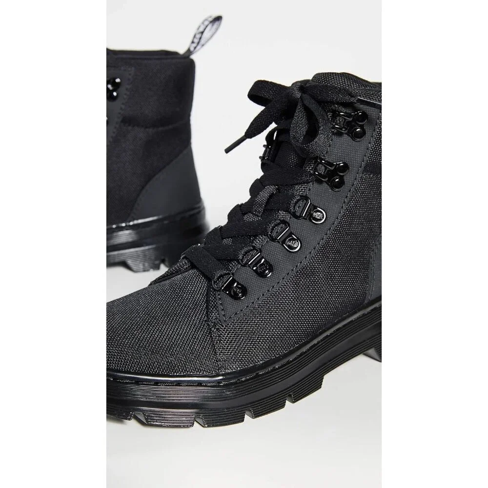 Women's Black 100% Polyster Outdoor Combs W Lace Up Ankle boots